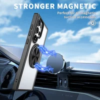 360 ° Rotating Magnetic Car Bracket Case for Samsung S24 Ultra S22 S23 Plus S21 FE A53 A52 A73 A33 A72 Seismic Protective Shell