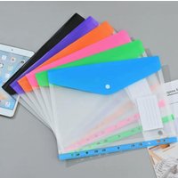 Pack of 6 A4 Plastic Covers with 11 Holes Adhesive Closure Compatible with 2/3/4 Rings for School And Office Supplies