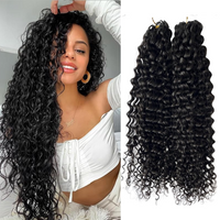 Water Wave Pre-Separated Crochet Hair Knotless Extensions Human Hair Lightweight Reusable Feather Crochet Hair