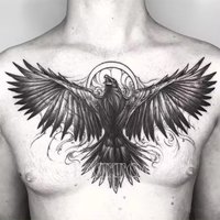 Goth Eagle Tattoo Stickers Waterproof Punk Fake Tattoo for Woman Man Hip Hop Clavicle Arm Lasting Temporary Tattoo Art Tattoo