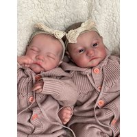 19inch Full Body Silicone Already Painted Finished Reborn Baby Doll Twins Levi Awake & Sleeping Baby Doll 3D Skin Visible Veins