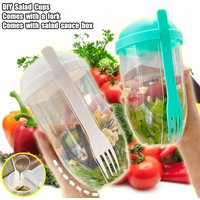 Portable DIY Salad Cups Breakfast Cereal Nut Yogurt Container Set with Fork Sauce Bottle Picnic Food Container Bento Lunch Box