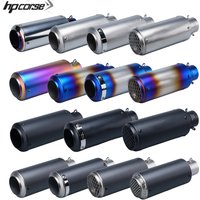 Universal 51mm motorcycle exhaust inox muffler carbon fiber exhaust for z900 R3 R25 MT07 MT09 R1 Z400 Z650