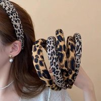 Vintage Leopard Print Sponge Hairband For Women Elegant Hair Ornament Headband Hair Hold Head Band Fashion Hair Accessories
