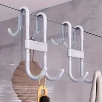 Rust-Resistant Plastic Shower Hooks, Strong Hold for Towels & Clothes. Perfect Bathroom & Glass Door Accessory!