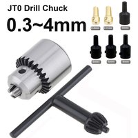 0.3-4mm JTO Drill Collet Chuck with 1/4'' Chuck Inner Hole Diameter Hexagon Key Wrench with JT0 Adapter for DIY Electric Drill