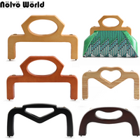Nolvo World 25cm 10 Inch Wooden Crochet Bag Handle DIY Sewing Frame for Purse Closure Kiss Clasp Lock Buckles Wholesale