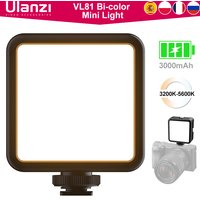 Ulanzi Vijim VL81 Mini LED Video Light On Camera Photo Studio Lighting Soft Diffuser Tiktok Youtube Livestream Vlog Light