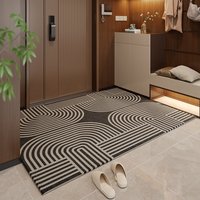 VIKAMA Modern Geometric Curved Hallway Rug Wear-Resistant, Slip-Resistant, Easy-Clean Entrance Hall, Bedroom Home Decor