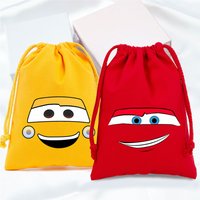 Lightning Mcqueen and Sally Drawstring Storage Bag Anime Cartoon Home Jewelry Dust Bags Kids Candy Gifts Bags Portable Handbag