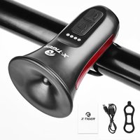 X-TIGER Electronic bicycle horn Lighted warning and siren integrated Battery life of 6 hours Suitable for road and mountainbikes