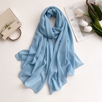 New Solid Color Chiffon Silk Scarf Women's Super Long Sunshade Shawl Scarf Spring and Summer Travel Scarf Feel Monochrome Yarn