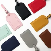 PU Leather Luggage Tag Suitcase Label for Women Men Travel Accessories Name ID Address Holder