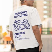 AliExpress laoyaoyifu Sunday Cycling Coffee Club Graphic T Shirts Unisex Woman Man Summer Bicycle High Quality Cotton T-shirt Classic Breathable Tops