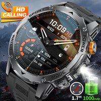 2026 New Sport Fitness Smartwatch Men 1000mAh Large Capacity Battery Outdoor Flashlight Bluetooth Call Waterproof Smart Watch