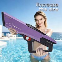 Technological Light-Emitting Electric Continuous Water Gun with Built-In Rechargeable Battery, Summer Outdoor Water Toy Gun