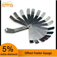 16 Blades Bent Feeler Gauge 0.127-0.508mm Stainless Steel Valve Clearance Adjustment Tool for Motorcycle Car