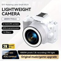 2K Mini DSLR Camera 48M Pixel Rotating Focus Lens Front and Rear Dual Lens 2-inch Screen 16x Zoom vlog Travel Graduation Gift
