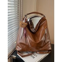 Casual Commuter Large Capacity Tote Bag Vintage Three-Way Bag Double Shoulder Strap Backpack Single Shoulder Crossbody Bag
