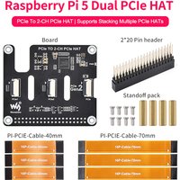 2-Ch PCIe FFC Adapter Board for Raspberry Pi 5 Expand 2-Ch PCIe FFC Connector PCIe to 2-CH PCIe HAT Board for Pi 5