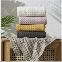 Premium Waffle Pattern Towel Set ,100% Cotton,Ultra-Absorbent & Soft,35x35cm Hand, 35x80cm Face, 70x140cm Bath,Bath Essentials