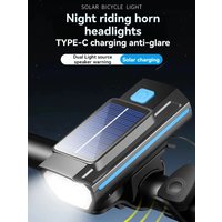 AliExpress cycle zone Solar Bicycle Light with Horn Bike Front Lamp TYPE-C Rechargeable MTB Road Bike Headlight Bicycle Flashlight Cycling Accessories