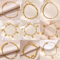 Stainless Steel Anklets For Women Simple Gold Color Starfish Shell Chain Anklet Fashion Luxury Beach Foot Jewelry Gift