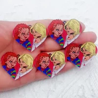 10pcs acrylic cartoon animal charm jewelry necklaces bracelets earrings pendants DIY craft supplies