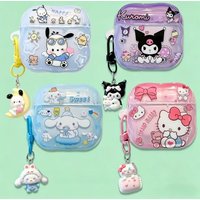 3D Sanrio Hello Kitty Melody Cartoon Earphone Case For AirPods Pro3 4 Cute Cases for AirPods Pro 3 2 1 Pro2 Cover With Pendant