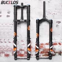 BUCKLOS Air Suspension Fork MTB Bike 20'' 26*5.0 Double Shoulder Bicycle Fat Fork 180mm Travel Snow Beach Bike Fork Bicycle Part
