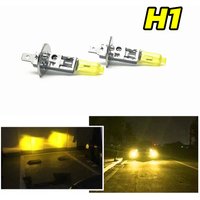 2 Pcs H1 Headlamp 3000K High and low lights Halogen Lamp Replace Upgrade 12V55W Super Yellow Rain And Fog Proof Light Car Bulbs