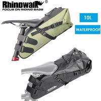 Rhinowalk 10L Bike Bag Waterproof Reflective Bike Saddle Bag Large Capacity Cycling Foldable Bicycle Tail Rear Bag