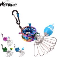 NEPTUNE SPEAR Fishing Lock Buckle Telescopic Fish Buckle Stainless Steel Live Fish Lock with Wheels Float Carp Sea Fishing Tools