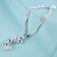 New 925 Sterling Silver Bracelets Beads for Women Men Wedding Jewelry Engagement Charm Simple Classic Party Fashion Gift Chain