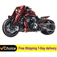 1:5 Technical Dark Racing Modification Motorbike Building Block Set Bricks Classic Motorcycle Model Desktop Ornament Gifts Kids