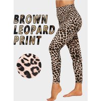 Brown Leopard Print Yoga Pants Women's High Waist Abdomen Shaping Design Easy to Shape Butt High Elasticity No Restriction