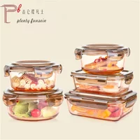 Glass Fresh-Keeping Box, Microwave Oven Heating Special Bento Box, Lid Lunch Box