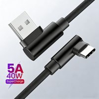 90 Degree Elbow 5A USB Type C Super Fast Charging Cable Quick Charge USB C Data Cable For iPhone Xiaomi Huawei 0.25m/1m/1.5m/2m