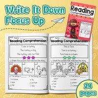 Sentence Writing&Reading Comprehension Workbook :Read–Trace–Write Sentences, Sight Words, Color & Circle, Cut&Paste, Sequencing