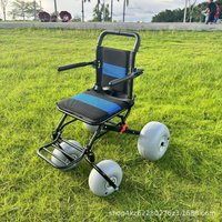 Beach Access Wheelchair PU Inflatable Wheel Flippable Armrest Lightweight Beach Wheelchair Portable