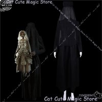 Donna Cosplay Resident Game Cos Evil 8 Mrs. Benevento With Veil Nun Dress Halloween Costume Horror Dress Woman Party Roleplay