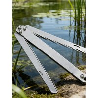 Stainless Steel Foldable Fishing Grass Cutter with Saw Blade & 10m Rope, Weed Removal Tool for Fishing