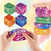 5cm Soft and Glutinous Sensory Stress-relief Toy Cube Filled with Gel Stretchable Balls Soft Ice Cube Maltose Ball Slow Rebound