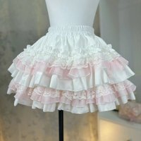 Lolita Style Princess Vintage Cake Skirt Sweet Kawaii Women Cute Lace Ruffles Party Mini Skirts Harajuku Y2k Faldas Mujer