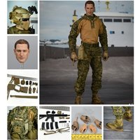 In Stock 1/6 EASY&SIMPLE ES 26043A US. Soldier Doll Head Dress Suit WeaponS Shoe Belt Bag Accessories For 12" Action Figure DIY
