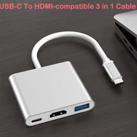 USB HUB Type C to HDMI-Compatible Cable 4K Converter Adapter Type C to HD-MI/USB 3.0/Type-C for PC Laptop MacBook Huawei Mate 30