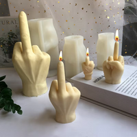 3D Large Middle Finger Candle Silicone Mold Handmade Creative Aromatherapy Gypsum Epoxy Resin Molds Desktop Decoration