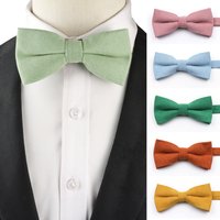 Hot Sale Solid Color Bowtie For Father-Son Bowknot Gift Super Soft Downy Suede Butterfly Wedding Party Shirt Suit Accessory
