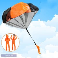 1/2pcs Kids Hand Throwing Parachute Toy Outdoor Flying Parachute with Mini Figure Sports Toy for Boys & Girls