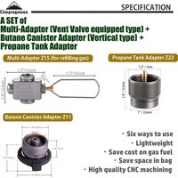 Z15 Z11 Butane Gas Stove Adapter for Camping Backpacking Hiking - Efficient Refillable Butane Converter Gas save Stove Accessory